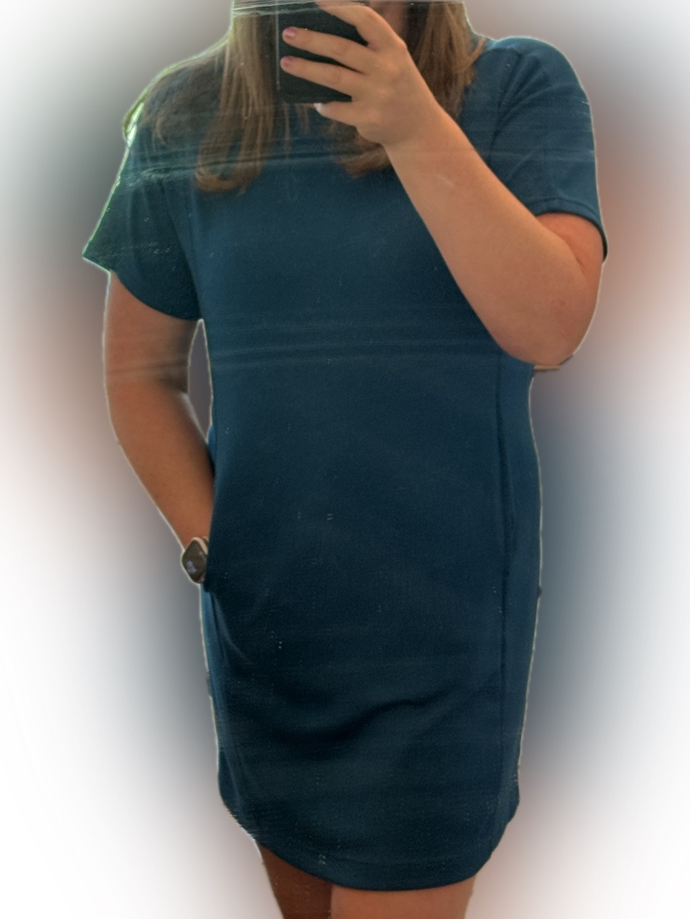 Lou & Grey LOFT - Classic Short-Sleeve Teal Shift Dress - Women’s Size L